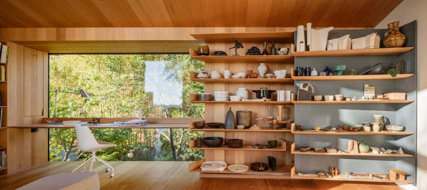 Ceramics displayed in Kew Residence by John Wardle Architects in Melbourne, Australia