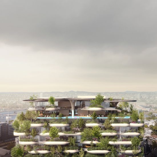 Rooftop garden of Urban Forest high rise apartment building in Brisbane by Koichi Takada Architects