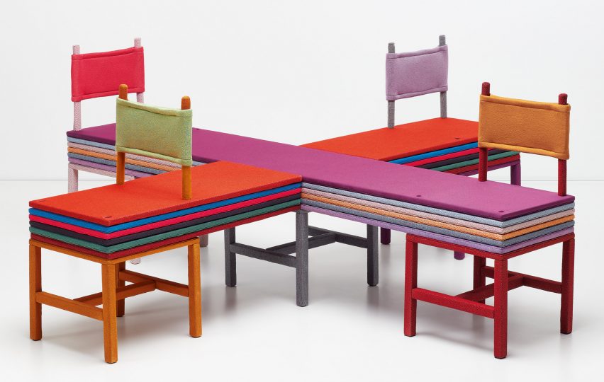 Kvadrat's Knit! exhibition sees 28 designers create objects upholstered in its Febrik textile range