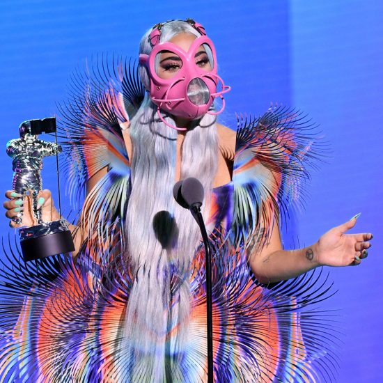 Lady Gaga in Iris van Herpen and Cecilio Castrillo face mask