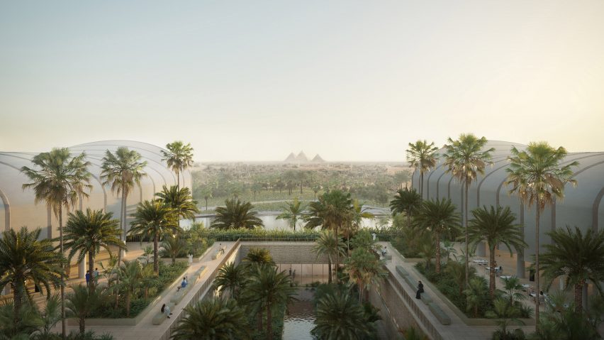 Render of Magdi Yacoub Global Heart Centre Cairo's terrace