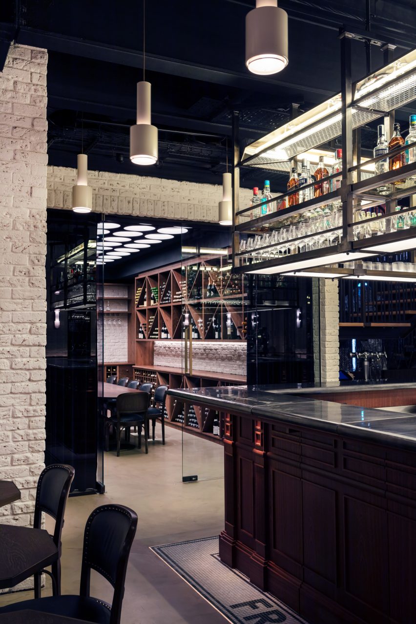 Frank's wine bar sits beneath Maison François restaurant designed by John Whelan