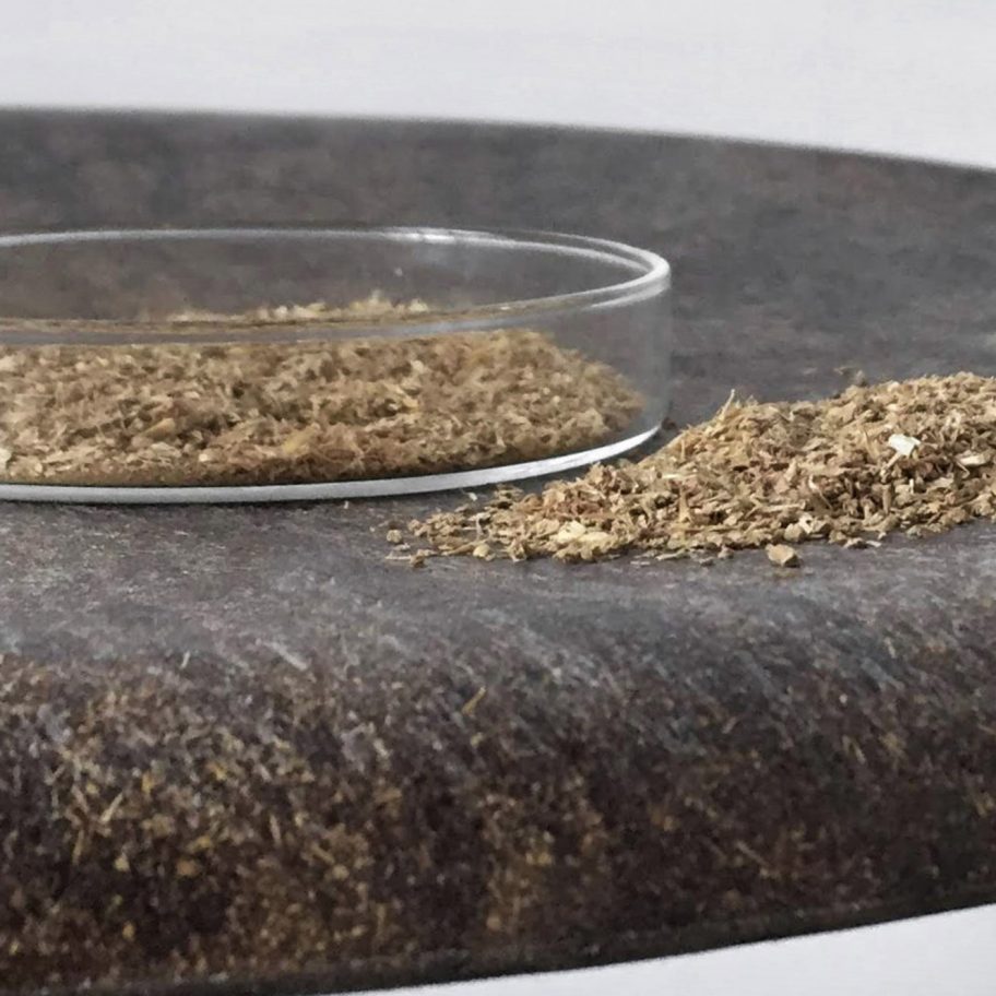 Mater's Mask Stool is made from spent grain from Carlsberg brewery