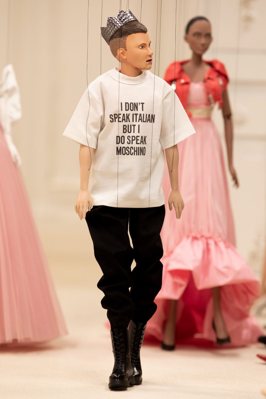 Jeremy Scott curates socially-distant puppet show for Moschino's spring 2021 fashion collection