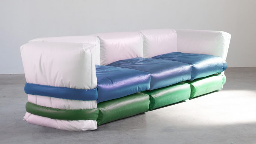 Muller Van Severen designs Pillow Sofa based on Kassl Edition's padded Pillow Bag