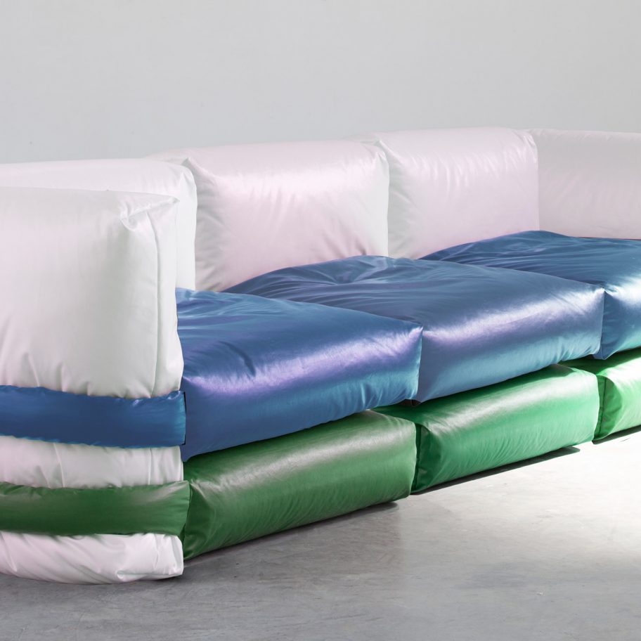 Muller Van Severen designs Pillow Sofa based on Kassl Edition's padded Pillow Bag