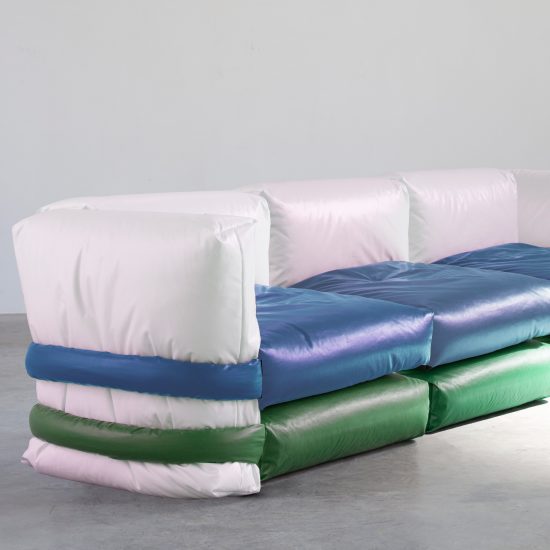 Muller Van Severen designs Pillow Sofa based on Kassl Edition's padded Pillow Bag