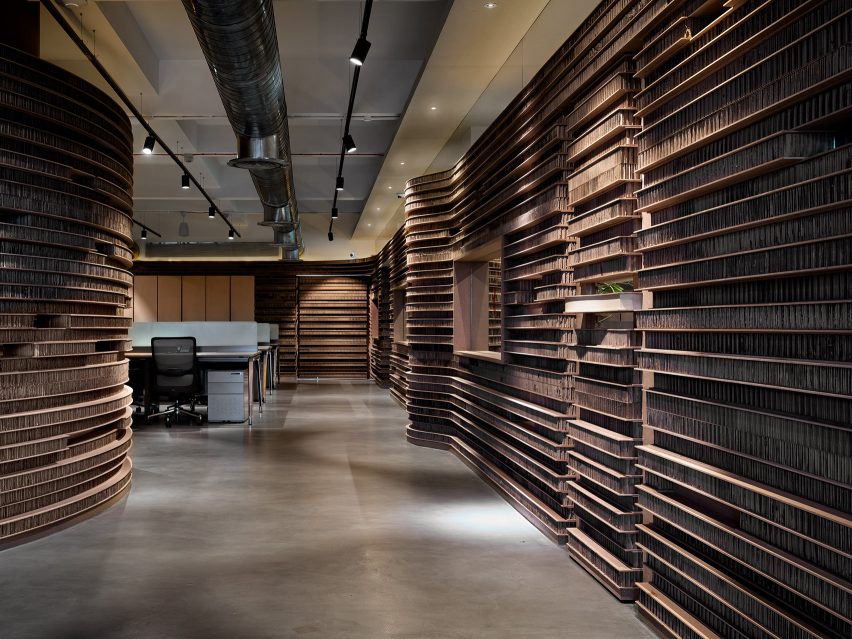 Walls of of Office in Cardboard by Studio VDGA in Pune, India