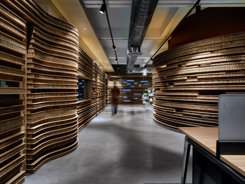 Walls of Walls of of Office in Cardboard by Studio VDGA in Pune, India