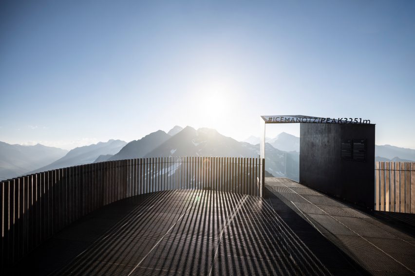 Otzi Peak 3251m viewing platform made of weathering steel by Network of Architecture
