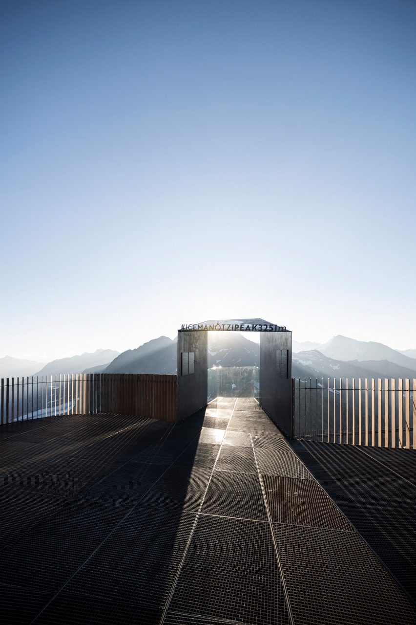 Otzi Peak 3251m viewing platform made of weathering steel by Network of Architecture