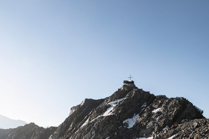 Otzi Peak 3251m viewing platform made of weathering steel by Network of Architecture