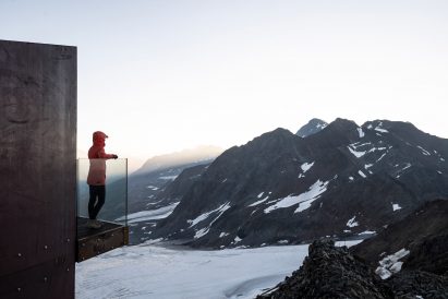 Otzi Peak 3251m viewing platform made of weathering steel by Network of Architecture