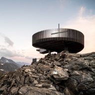 Ötzi Peak 3251m is a viewpoint made of Corten steel