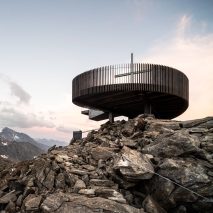 Ötzi Peak 3251m is a viewpoint made of Corten steel