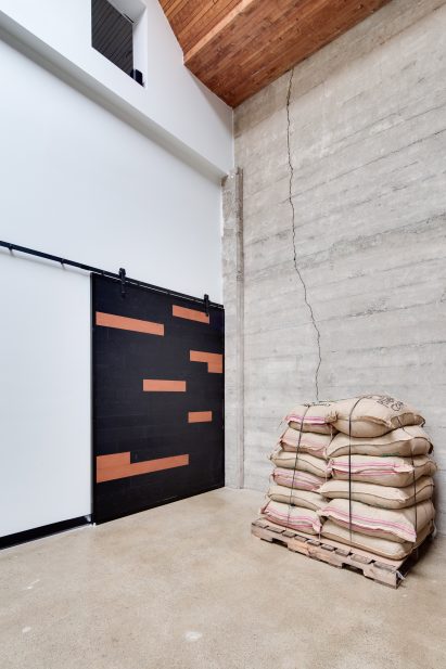 Door in Pallet Coffee Roasters HQ by Alice D'Andrea