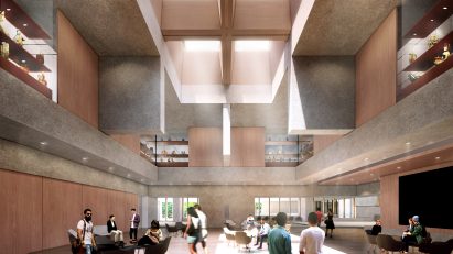 Grand hall at Princeton University Art Museum expansion Adjaye Associates