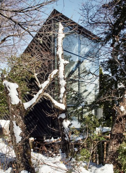 View of rear of Prism House + Room by Smiljan Radić