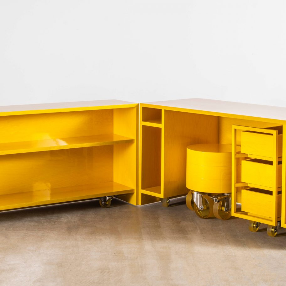 Sabine Marcelis designs work-from-home cubicle with bright yellow interior