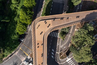 View of the Technion Entrance Gate bridge in plan