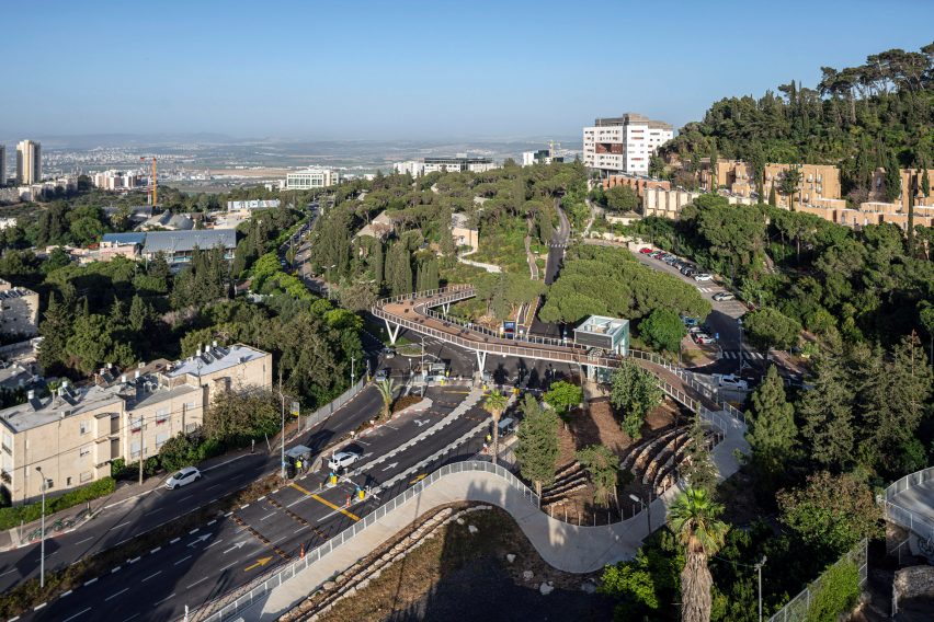 Aerial view of Technion Entrance Gate by Schwartz Besnosoff Architects