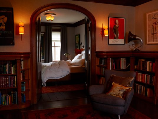 Bedrooms inside The Maker Hotel in Hudson, New York