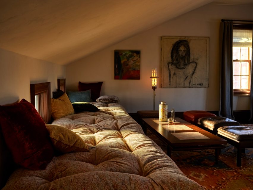 Interiors of The Maker Hotel in Hudson, New York