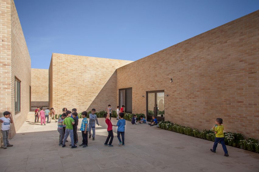 The Noor E Mobin G2 Primary School by FEA Studio made of brick in Iran