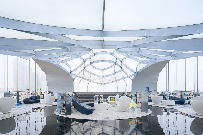 Interiors of The Wave by Lacime Architects in Tianjin, China