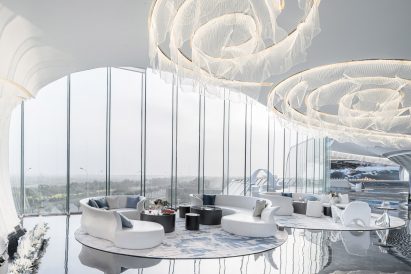 Interiors of The Wave by Lacime Architects in Tianjin, China