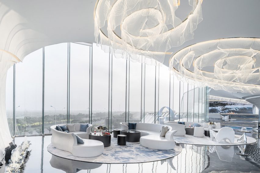 Interiors of The Wave by Lacime Architects in Tianjin, China