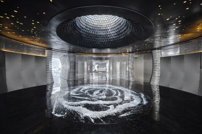 Entrance of The Wave by Lacime Architects in Tianjin, China