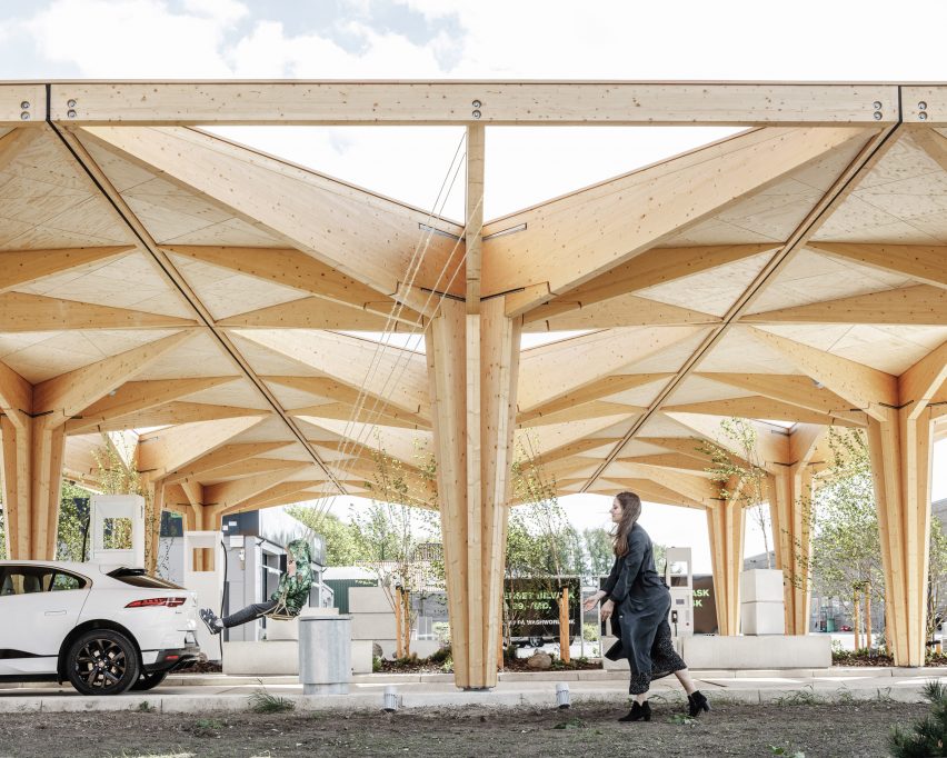 Electric car charging stations in Fredericia and Knudshove by Cobe