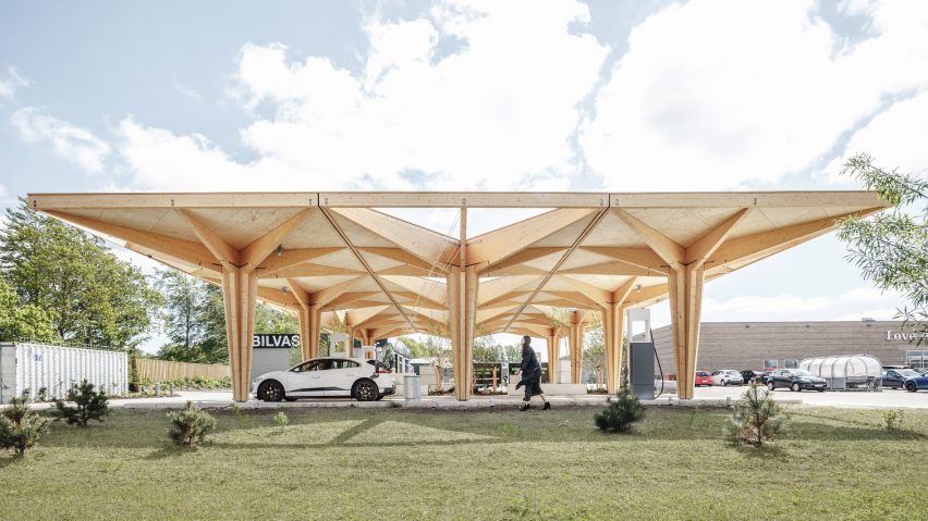Electric car charging stations in Fredericia and Knudshove by Cobe