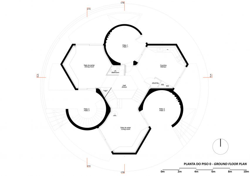 Plans for Trefoil House by Double O Studio