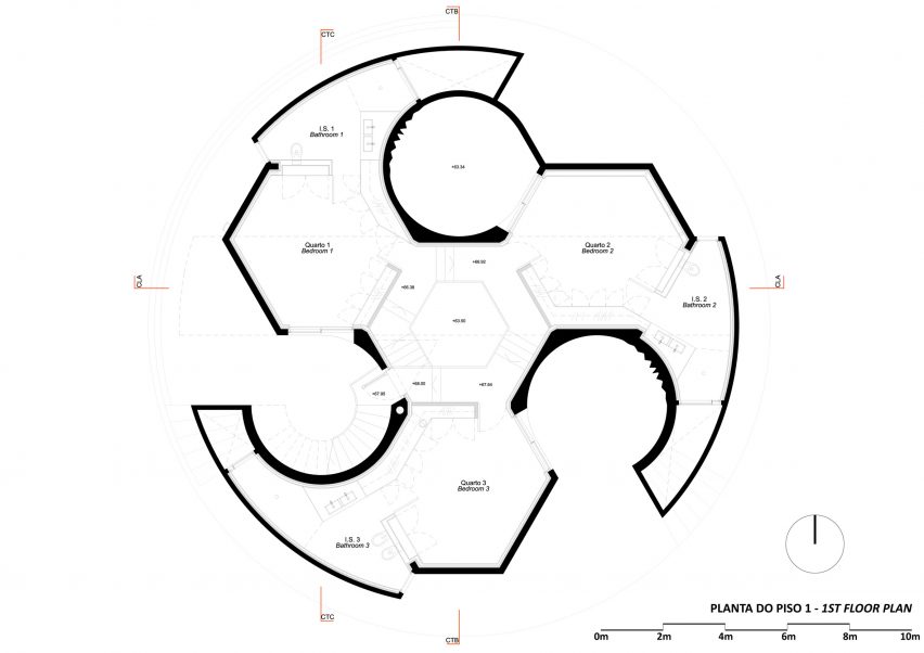 Plans for Trefoil House by Double O Studio