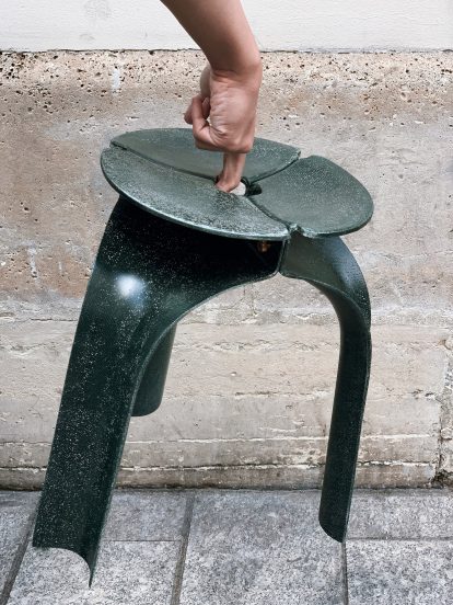 Modular flax fibre stool by Studio RYTE