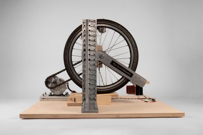 The test rig through which the Tyre Collective's device was tested