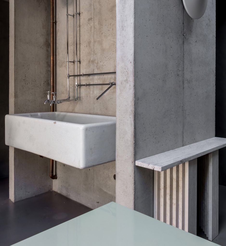 Kitchen sink in Untiled House extension by Szczepaniak Astridge in London