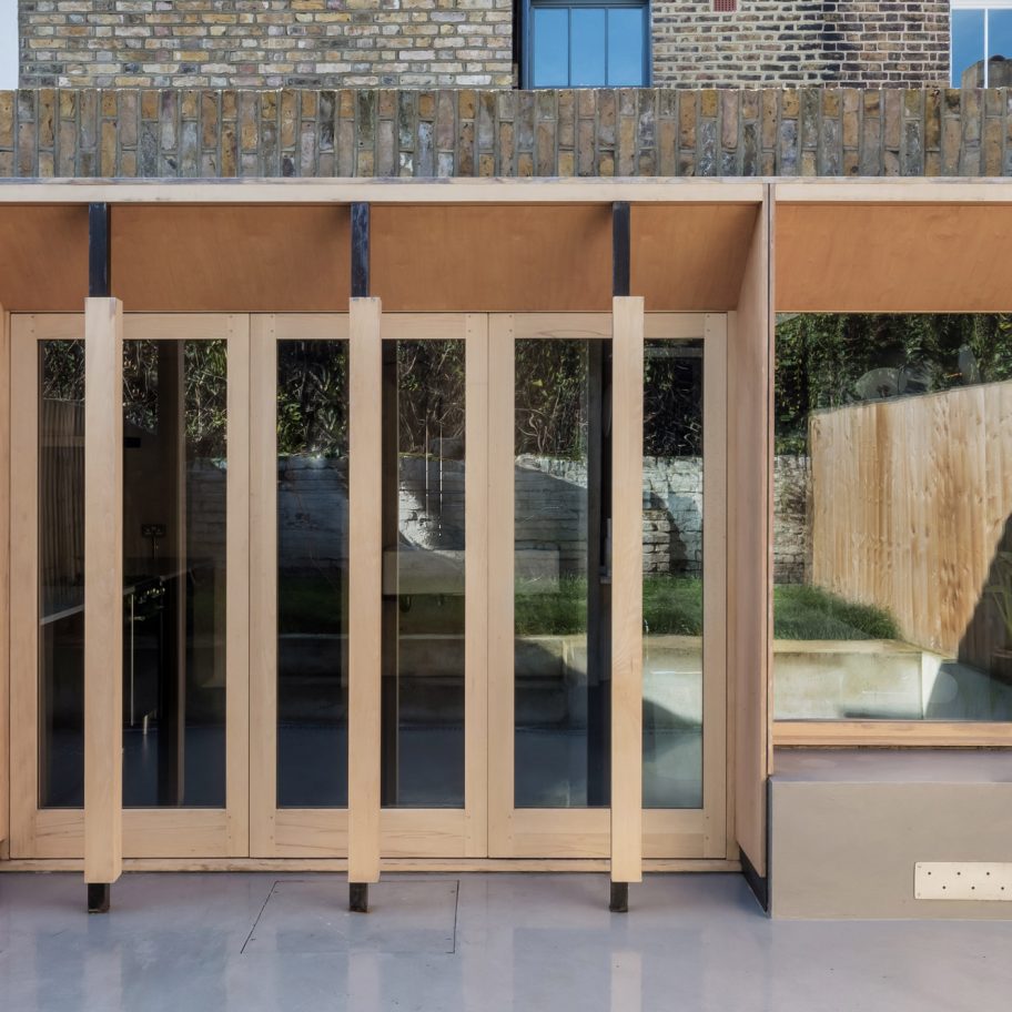 timber facade of Untiled House extension by Szczepaniak Astridge in London