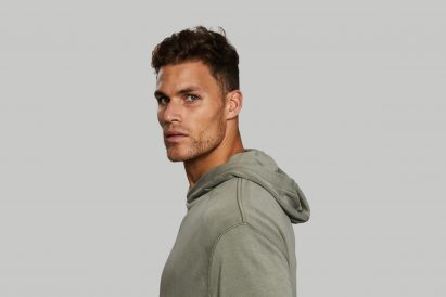 Plant and Pomegranate Hoodie that you can compost in your garden by Vollebak