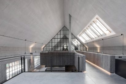 Clemens Strobl winery by Destilat features greyscale interiors