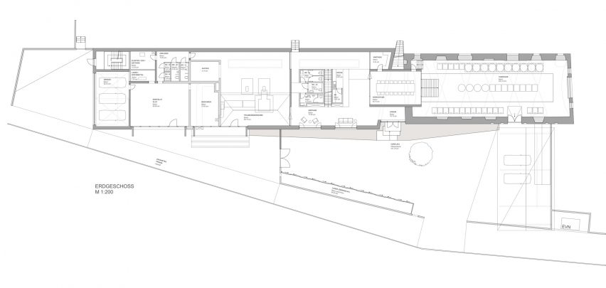 Clemens Strobl winery by Destilat features greyscale interiors