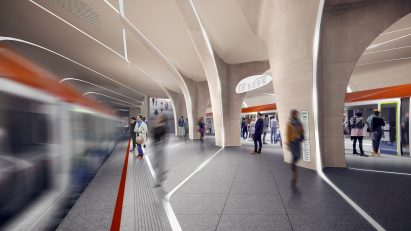 Klenoviy Boulevard Station 2 on Bolshaya Koltsevaya Line in Moscow by Zaha Hadid Architects 