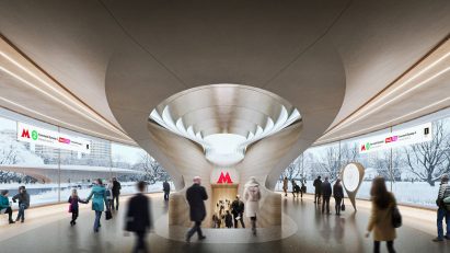 Klenoviy Boulevard Station 2 on Bolshaya Koltsevaya Line in Moscow by Zaha Hadid Architects 