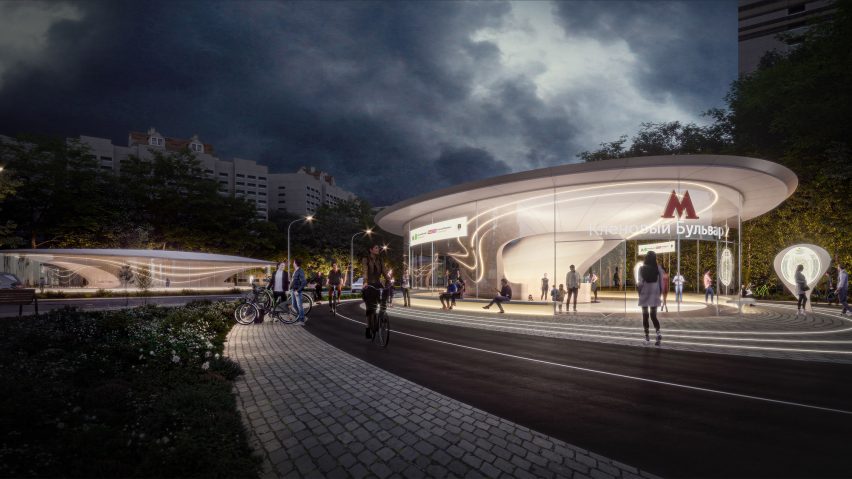 Klenoviy Boulevard Station 2 on Bolshaya Koltsevaya Line in Moscow by Zaha Hadid Architects 