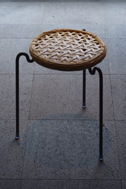 Vegahouse designs Zalue stool with removable woven bamboo seat