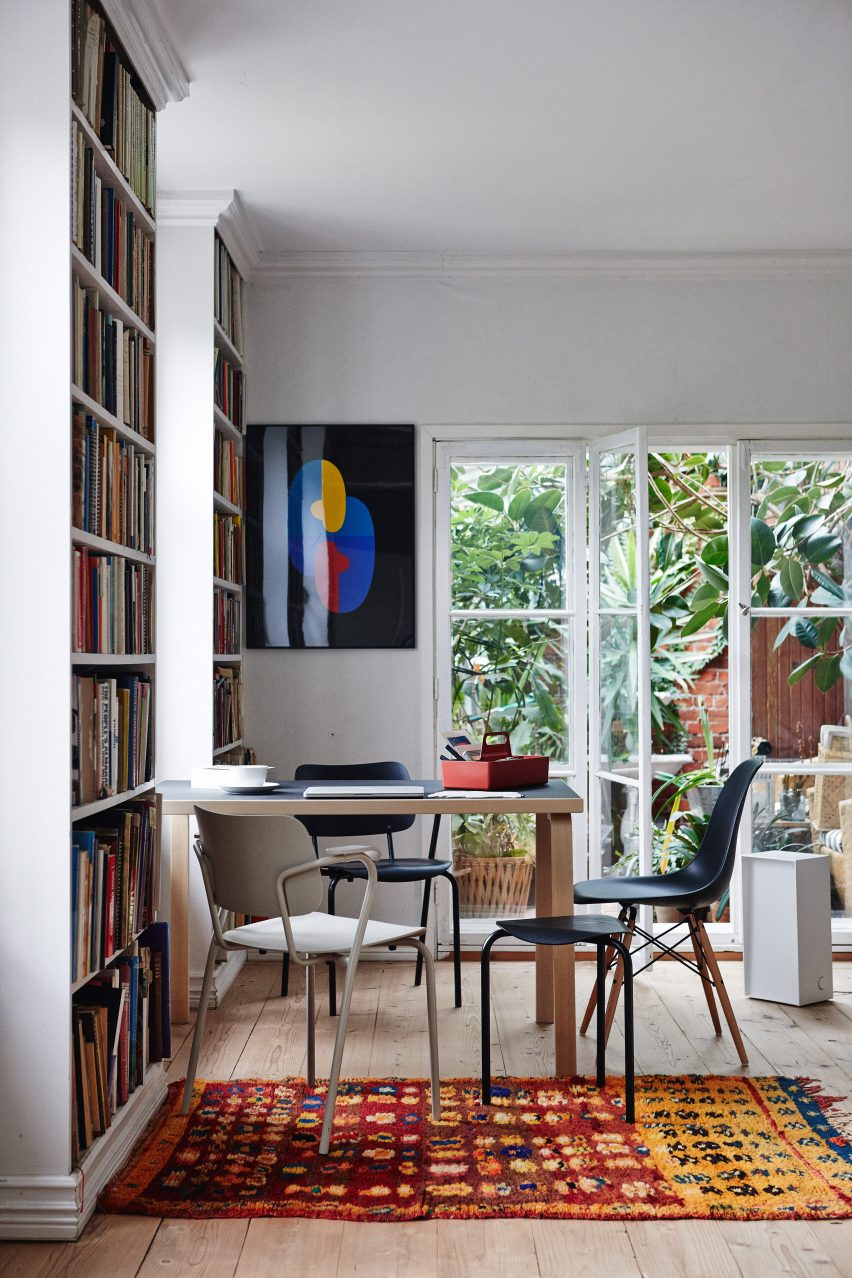 Bookcase, rug and table from Finnish Design Shop