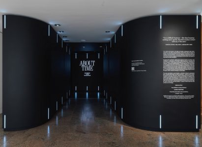 Exterior of About Time exhibition at The Met