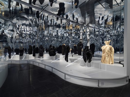 Mirrored gallery in About Time exhibition at The Met